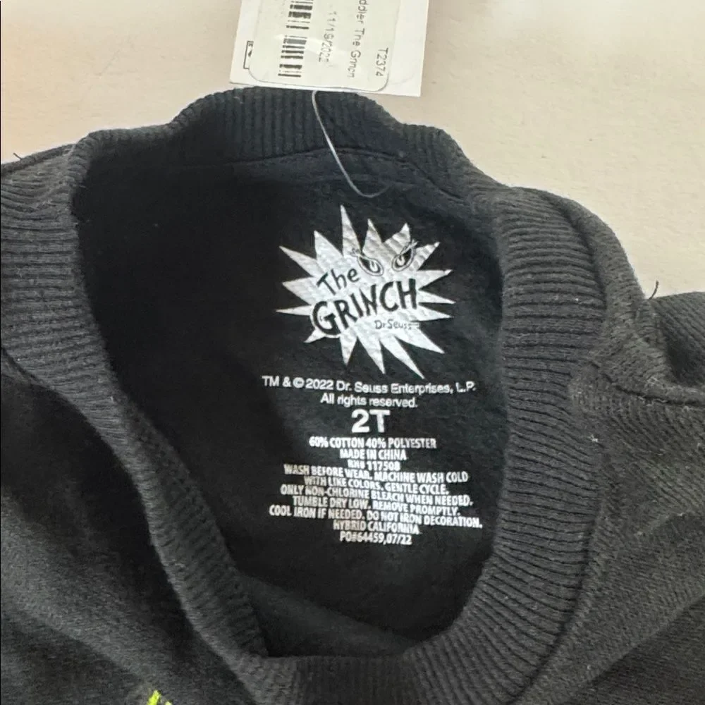 The Grinch Kids Black Sweatshirt Size 2T